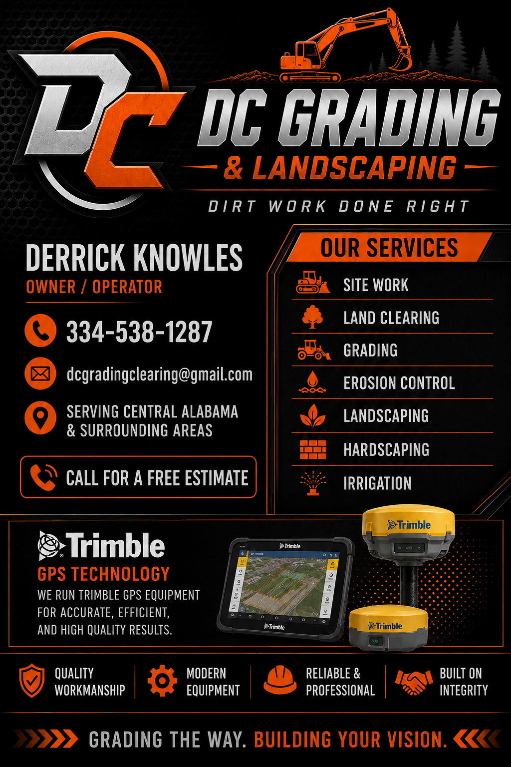 DC Grading & Landscaping digital business card